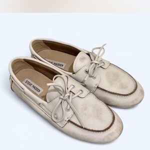 Steve Madden Cream Boat Shoes